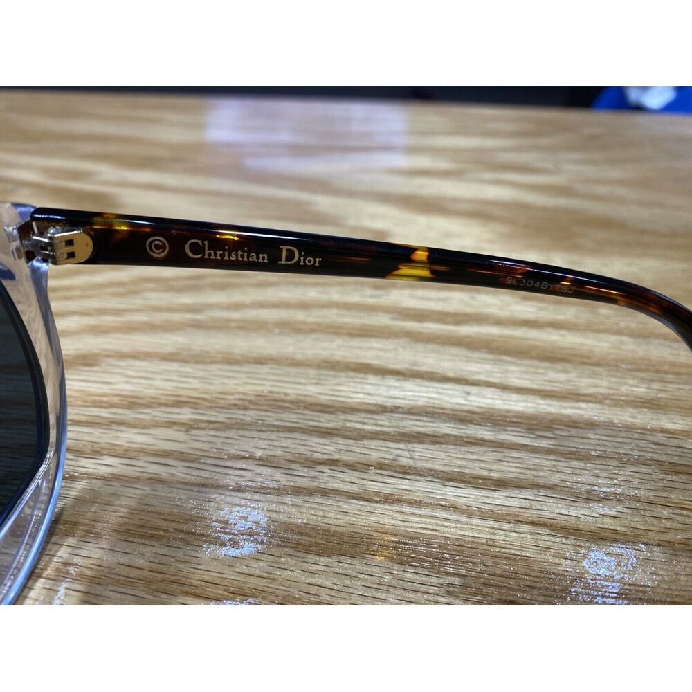 Christian Dior DiorMania 2 Womens Havana Clear Plastic Blue Lense Sunglasses A35 - Picture 4 of 7
